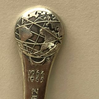 1964 Oneida Silver Plated Souvenir Demitasse Spoon York World 