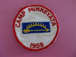 Vintage 1959 Camp Minneyata Patch Bsa Boy Scouts For Pet Rescue