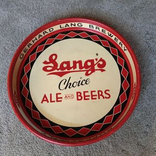 Vintage Gerhard Lang Brewery Tray “lang’s Choice Ale And Beers”