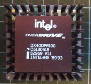 Intel Overdrive Dx40dpr100 Sz959 Vintage Cpu,  Gold