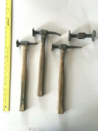 (4) Snap On Tools Auto Body Hammers Vintage Bf617 Bf611ph Bf604 Bf608 Hammer