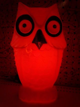 Vintage 1960s? Plastic 13 " Halloween Lighted Owl Blow Mold