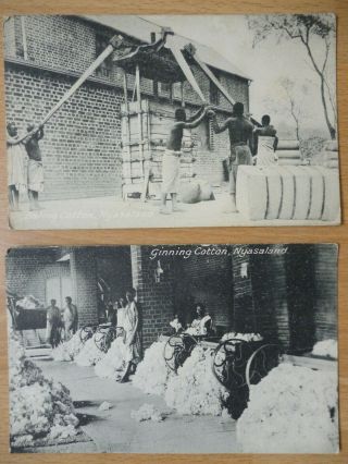 Cotton Industry Nyasaland Vintage Postcards