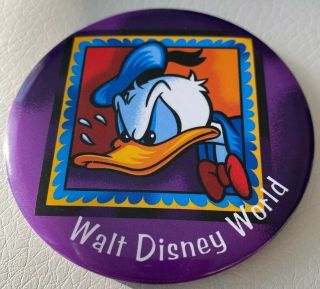 Walt Disney World Angry Donald Duck 3” Pin Back Button