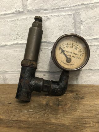 Vintage Brass Pressure Gauge.  The Midland Fan Co Ltd Birmingham.
