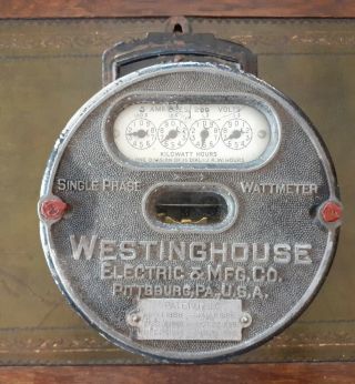 Westinghouse Electric & Mfg.  Co Vintage Antico Contatore Elettrico Industriale