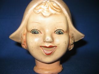 Rare WW2 Vintage Dutch Doll Bisque Head By UNICA Company.  