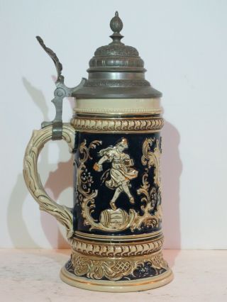 Antique 1/2l Musical German Beer Stein By Marzi And Remy Mold 78 Target Girl