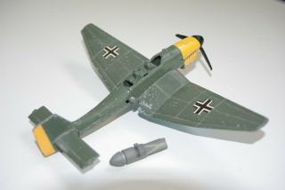 Vintage Dinky Toys 721 Junkers Ju 87 B Stuka Dive Bomber With Heavy Battle Damag