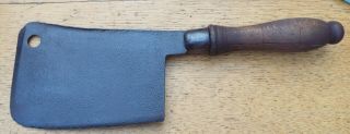Small Antique Butchers Meat Cleaver With Wooden Handle Brades