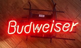 Vintage Budweiser Window Neon Beer Light Sign Bar Pub Pool Room