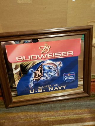 Budweiser Salutes The U.  S.  Navy Mirror,  Framed