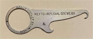 1910s Key To Imperial Brewery Kansas City Mo Button Hook Bottle Opener B - 7 - 27