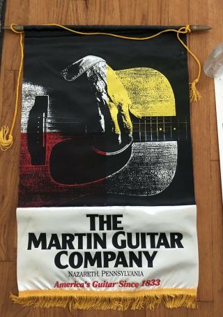 Vintage Martin Guitar Fabric Banner And Poster