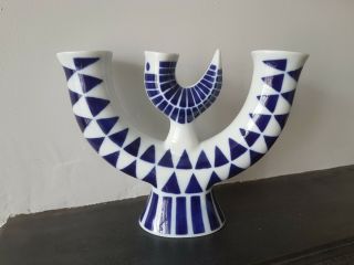 Sargadelos Mcm Styled Porcelain Abstract Bird Candelabra