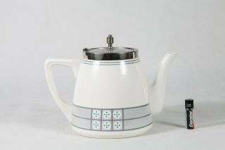 Wmf Ceramic Teapot Arts And Crafts Design With Silver Plated Lid