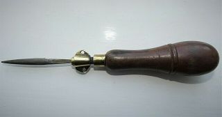 Antique Clutch Tool Handle With A Small 90mm F.  L.  Grobet Rabbit Brand Scraper