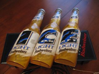 Vintage Bud Ice Draft Light - Large Lighted Budweiser Beer Bottle Sign 1994