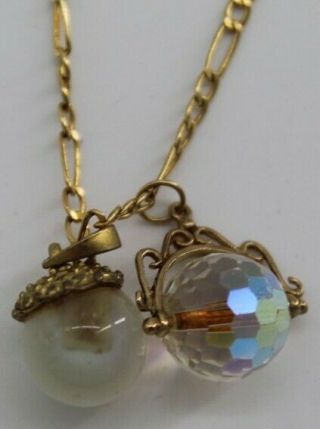 Vintage 9 Carat Gold Necklace With 2 Pendants Birb217