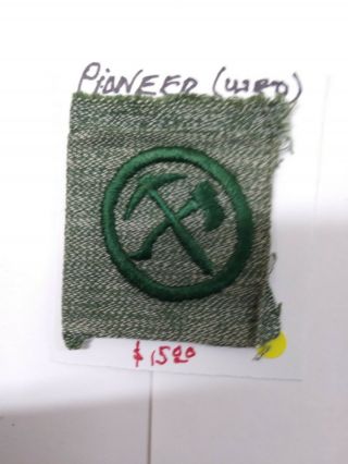 Girl Scout,  Gray - Green Square Proficiency Badge 1928,  Pioneer,  Sewn On.