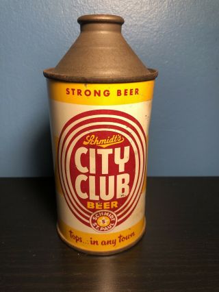 “strong” Schmidt City Club Cone Top Beer Can