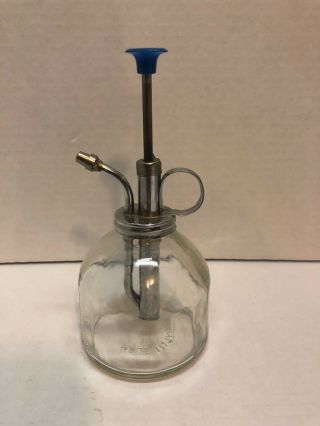 Vintage Clear Glass Plant Mister Spray Top Pump Made In Taiwan Prop Collectable