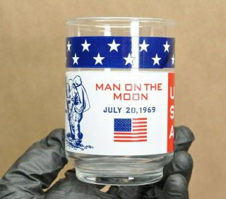 Vintage 1969 Libbey Apollo 11 Drinking Glass Man On The Moon Usa Neil Armstrong