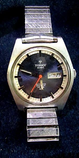 Vintage Tissot Automatic Seastar Pr 516 - Gl Wristwatch Blue Dial