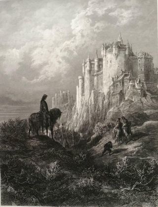Gustave Dore Antique Steel Engraving Fine Detail On Quality Paper C.  1860