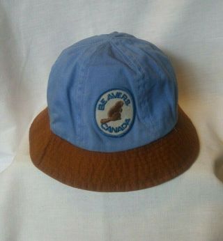 Scouts Canada Beavers Canada Bucket Hat Brown And Blue Size Medium
