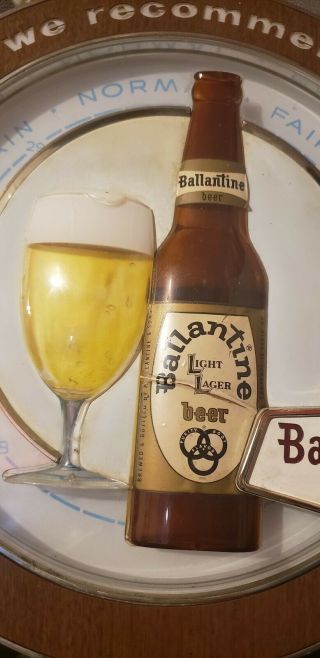 Ballantine Beer Sign Bar Light Bottle Glass Lighted