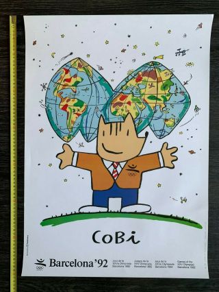 Cobi Barcelona 1992 Olympics Mascot Vintage Poster