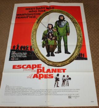 Escape From The Planet Of The Apes Movie Poster 1971 Vintage