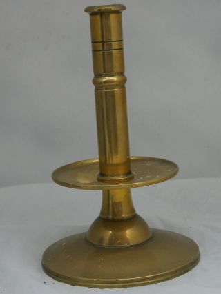 Early Style Brass Candlesticks Dutch Style With Large Drip Tray L@@k Heemskerk ?