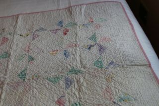 Vintage Cotton Hand Stitched Crib Quilt 34c38 Darling Patchwork