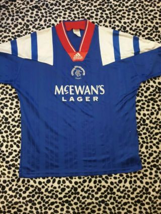 Vintage 92/94 Rangers Home Team Football Shirt 1992 1993 1994