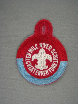 1960s Ten Mile River Scout Camp Greater York Blue/red Cut - Edge Patch (worn)