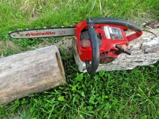 Vintage Homelite 2 Automatic Chainsaw Chain Saw With 12 " Bar Runs Ex