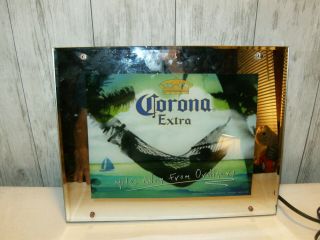 Corona Extra Beer Lighted Bar Sign Motion Moving Waves Audio Sound Of The Ocean