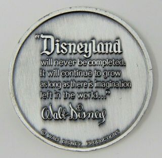 DISNEYLAND 25th Anniversary Medal Silver Plated Bronze A9737 2