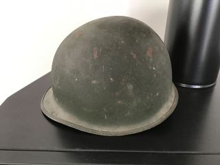 Vintage American Green Metal Military Helmet with Adjustable Chin Strap 8760 3