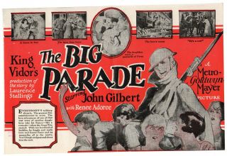 The Big Parade - Vintage 1925 Silent Film John Gilbert Movie Herald Renee Adoree