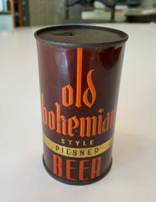 Old Bohemian 1938 Cleveland,  Ohio Irtp Long Opener Flat Top Oi Beer Can