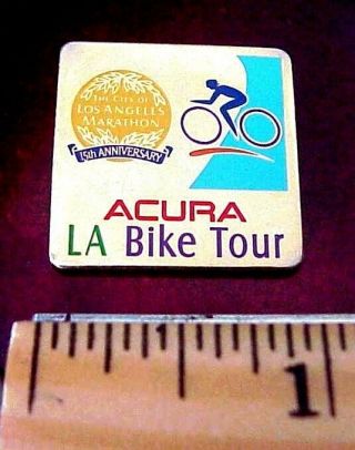 City Los Angeles Marathon 15th Anniv 2000 Acura La.  Bike Tour Bicycle Race Pin