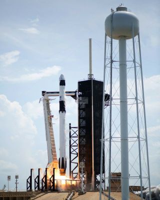 Liftoff Of Spacex Demo - 2 Mission Falcon 9 Crew Dragon - 8x10 Nasa Photo (sp586)