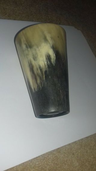 Antique Carved Stag Horn Stirrup Cup Beaker