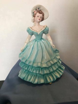 Vintage Liv Figurine Florence Ceramics Pasadena,  Light Blue Dress