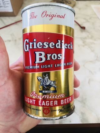 Bottom Opened Griesedieck Bros Flat Top Beer Can St.  Louis,  Mo