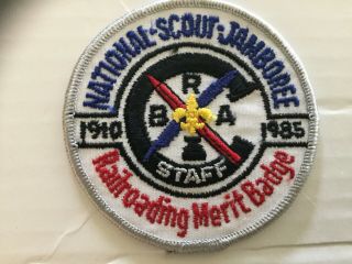 1985 National Jamboree Railroading Merit Badge Staff Patch - W