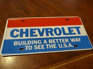 Vintage Chevrolet License Plate " Building A Better Way To See The Usa "